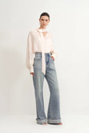 Jeans Emerie de pierna ancha recta en denim de algodón