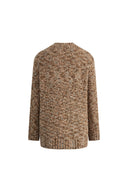 Sade Dotted Longer Sleeve Cardigan in Wool Bouclé Yarn Knit