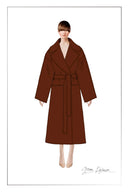 Vesta Hem Tie Lapel Wool Coat in Double-Face Merino Wool