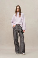 Jeans Antonia con estampado de escamas de serpiente en denim de algodón lavado