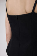 Clara Sleeveless Peplum Top in Wool Blend Tweed