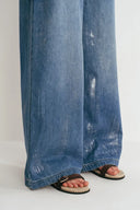 Bulb Schimmernde Weite Jeans aus Baumwoll-Denim