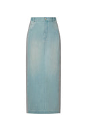 Mermaid Midi Skirt in Cotton Jersey Denim
