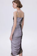 Cali Drapiertes Trägerkleid aus Baumwoll-Modal-Mischung