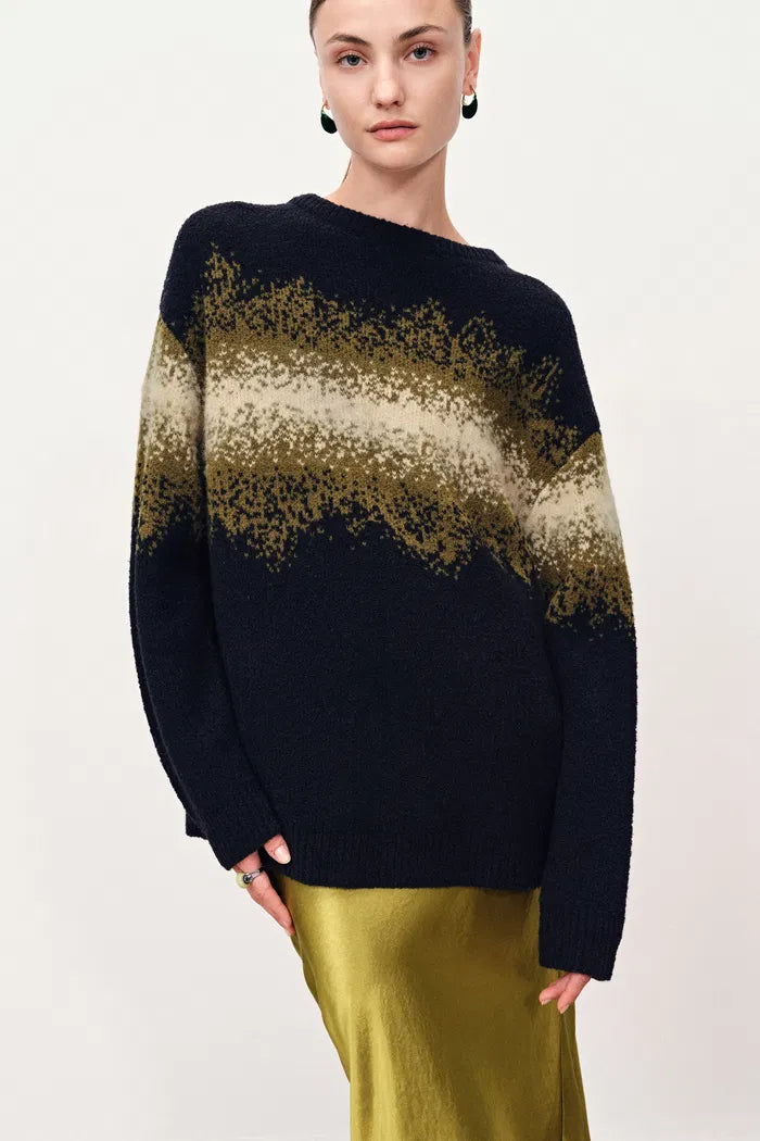 Mophis Gradient Sweater in Australian Merino Loop Yarn