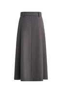 Rachel Pleated Long Skirt in Fine Wool Blend