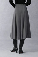 Soma Pleated Midi Skirt in Fine Wool Blend