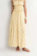Lalia Flora Top and Maxi Skirt Matching Set in Linen Blend