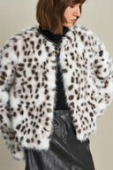 Cappotto Lucrezia Leopardo delle Nevi in Pelliccia Ecologica Premium