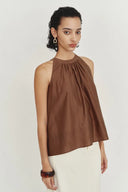 Leah Brown Halter Camisole Top in Lyocell