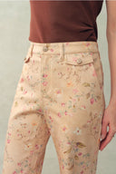 Alma Floral Flare Jeans in Micro Stretch Denim