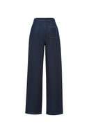 Jean à poches avec surpiqûres contrastées Vivian en denim Tencel brut