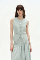 Veste en denim Elodie en denim d'été - Denim bleu clair délavé
