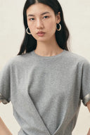 Clara Plaid Hem T-shirt Dress in Cotton