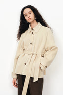 Harmony Abnehmbare Cape-Shearling-Kurzjacke aus Merinowolle