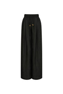 Louise Textured Loose Boho Pants in Wrinkled Satin