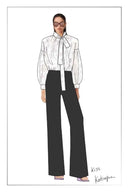 Haut à nouer Mirta en maille fine brodée