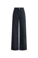 Leander Sternennacht Struktur Jeans mit weitem Bein aus Jacquard-Denim