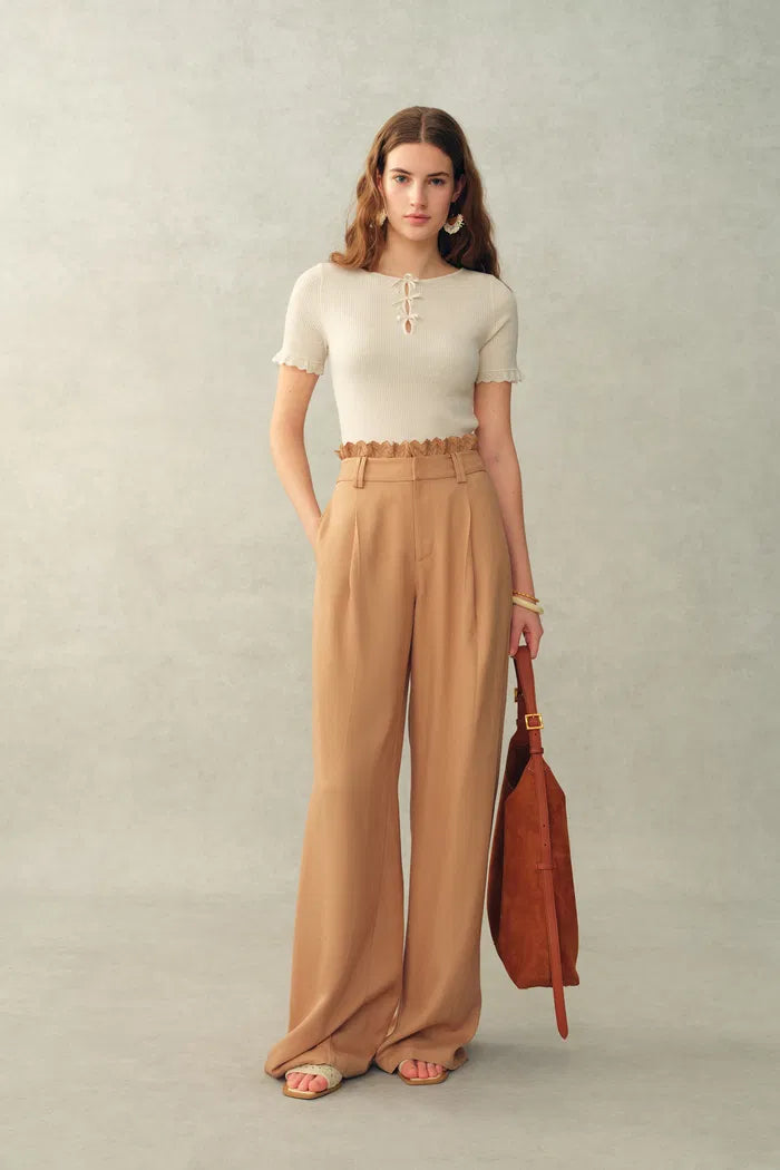 Iris Wool Base Layer Top in Sheep Wool Knit