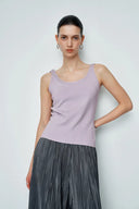 Dries Braided Hem Knit Tank Top in Tencel-Silk Blend