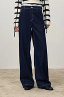 Solara Silver Studes Straight Leg Jeans in Fleece-Lined Denim