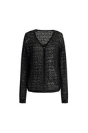 Suéter Reversible Nicole para Usar al Frente o Atrás en Punto de Mezcla de Cachemira