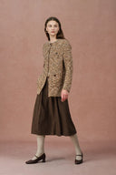 Sade Dotted Longer Sleeve Cardigan in Wool Bouclé Yarn Knit