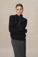 Lucy Mock Neck Sweater in Merino Wool Knit