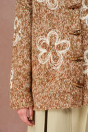 Cardigan brodé floral Ayanna en laine mérinos multicolore