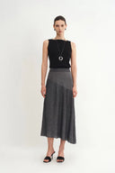 Hadley Schuin Afgewerkte Rok in Metallic Garen