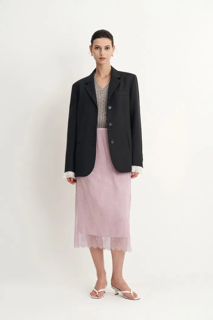 Eleanor Lace Cuff Blazer in Ultrafine Australian Wool
