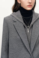 Avery Detachable Knit Hooded Blazer and Pants Matching Sets in Merino Wool
