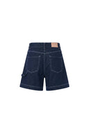 Ensemble chemise et short en denim à surpiqûres contrastées Harlow en denim coton léger