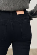 Vera Washed Charcoal Micro Flared Jeans in Stretchy Denim