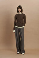Laura Layered Look Sweater in Wool Knit