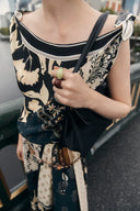Calista Scarf Panel Draped Sleeveless Dress in Viscose