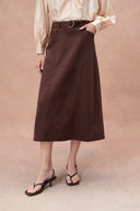 Morrow Suede Skirt in Lightweight Faux Suede