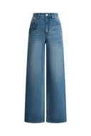 Margaux 3D Floral Slit Jeans in Cotton Denim