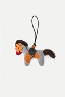 Phillipa Strick-Gingham Blumen-Augen Pony-Taschenanhänger