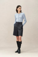 Niki Blauwe Cardigan in Lyocellmix Breiwerk
