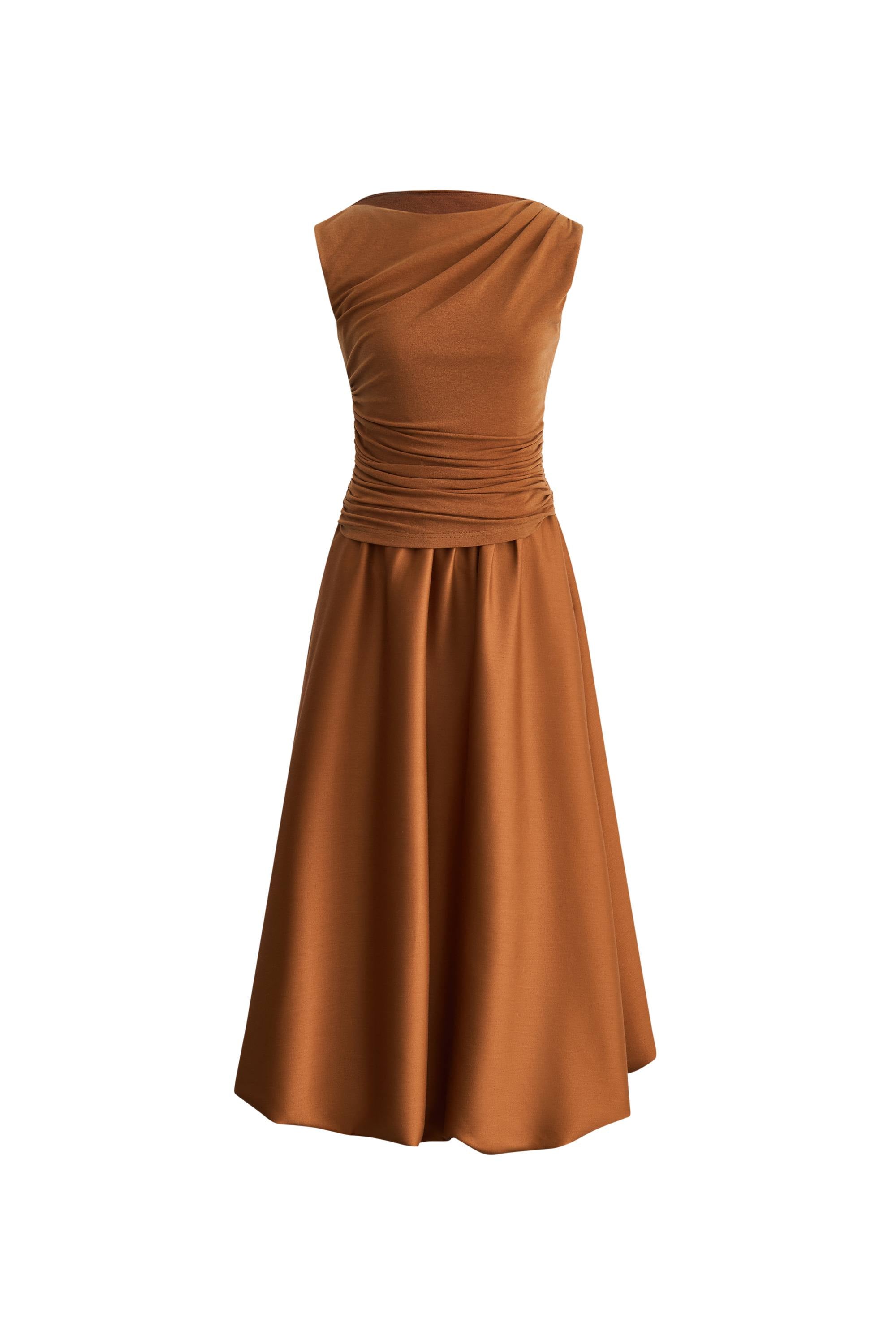 Cindy Bubble Dress in Tencel Merino Knit and Silk Wool Satin S/P Cindy Bubble Dress in Tencel Merino Knit and Silk Wool Satin S/P