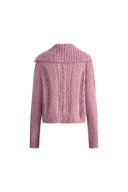 Rosalina Convertible Shawl Collar Cardigan in Merino Wool Cable Knit