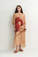 Mia Flora Print Dress in Silk-Linen