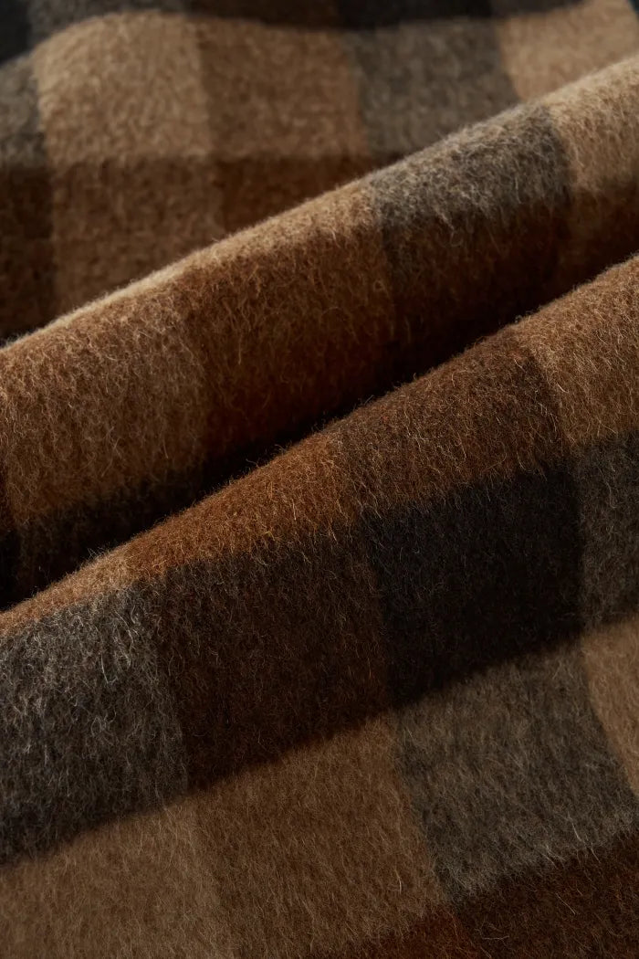 Lycoris Leather Trimmed Short Wool Coat in Merino Wool – fbrq.com