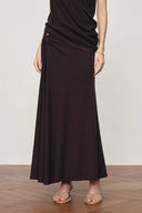 Florence Asymmetric Draped Sleeveless Top and Maxi Skirt Set in Cotton Modal Knit