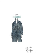 Calista Belted Trench Style Coat in Lightweight Cotton Denim