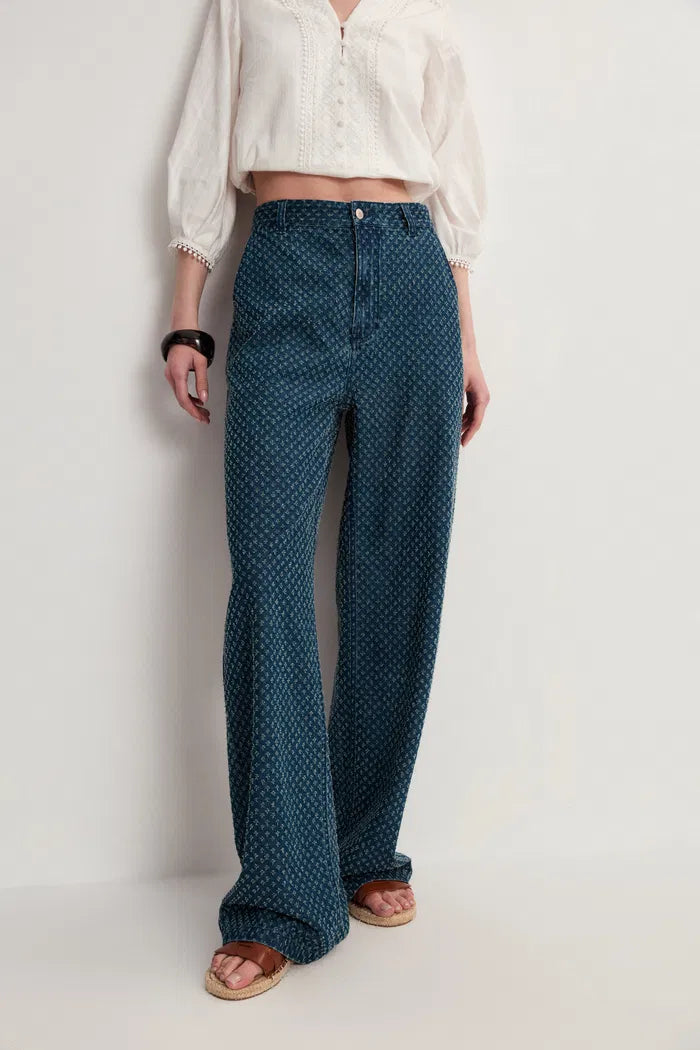 Sunny Wide Leg Jeans in Cotton Denim
