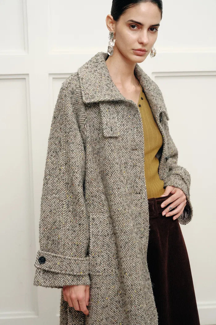 Margot Long Coat in Wool-Alpaca Blend