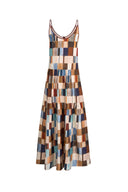 Morven Bademantelkleid mit Mosaikmuster aus gebürstetem Seidenmischgewebe