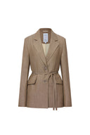 Chaqueta de Traje Graf Beige Rubio en Lino y Lana
